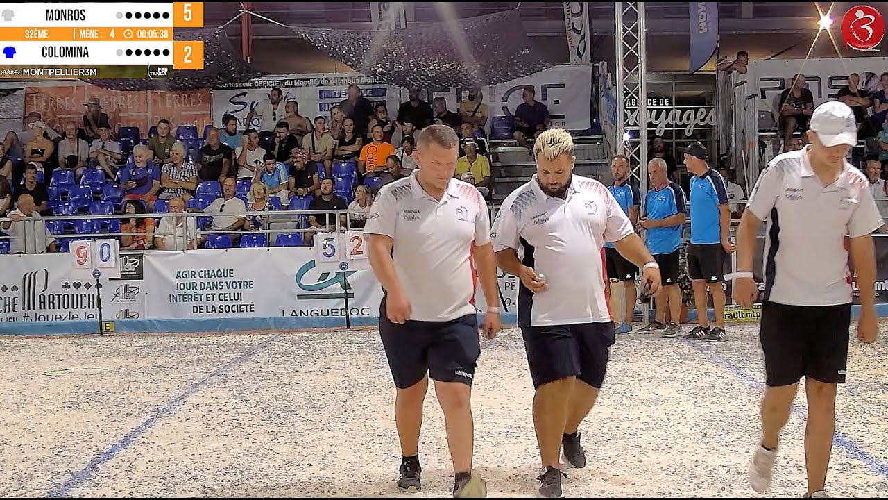 Miniature : 32e MONROS (France Espoirs) vs COLOMINA : Mondial à pétanque Montpellier3M 2022