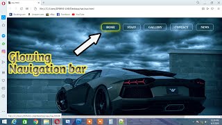 How to Create Navigation bar with Glowing effects | Menu bar | SA Educational Academy