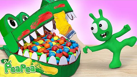 Pea Pea Makes Her Own Crocodile Dentist Toy 🐊🎨 Fun DIY Adventure Pea Pea ##kids #kidsvideo #children