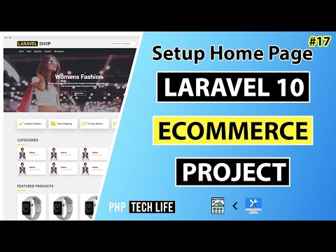 Laravel 10 Ecommerce Project | #17 Setup Home Page | Frontend | PHP Tech Life Hindi