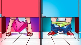 Почему двери общественных туалетов не достают до пола