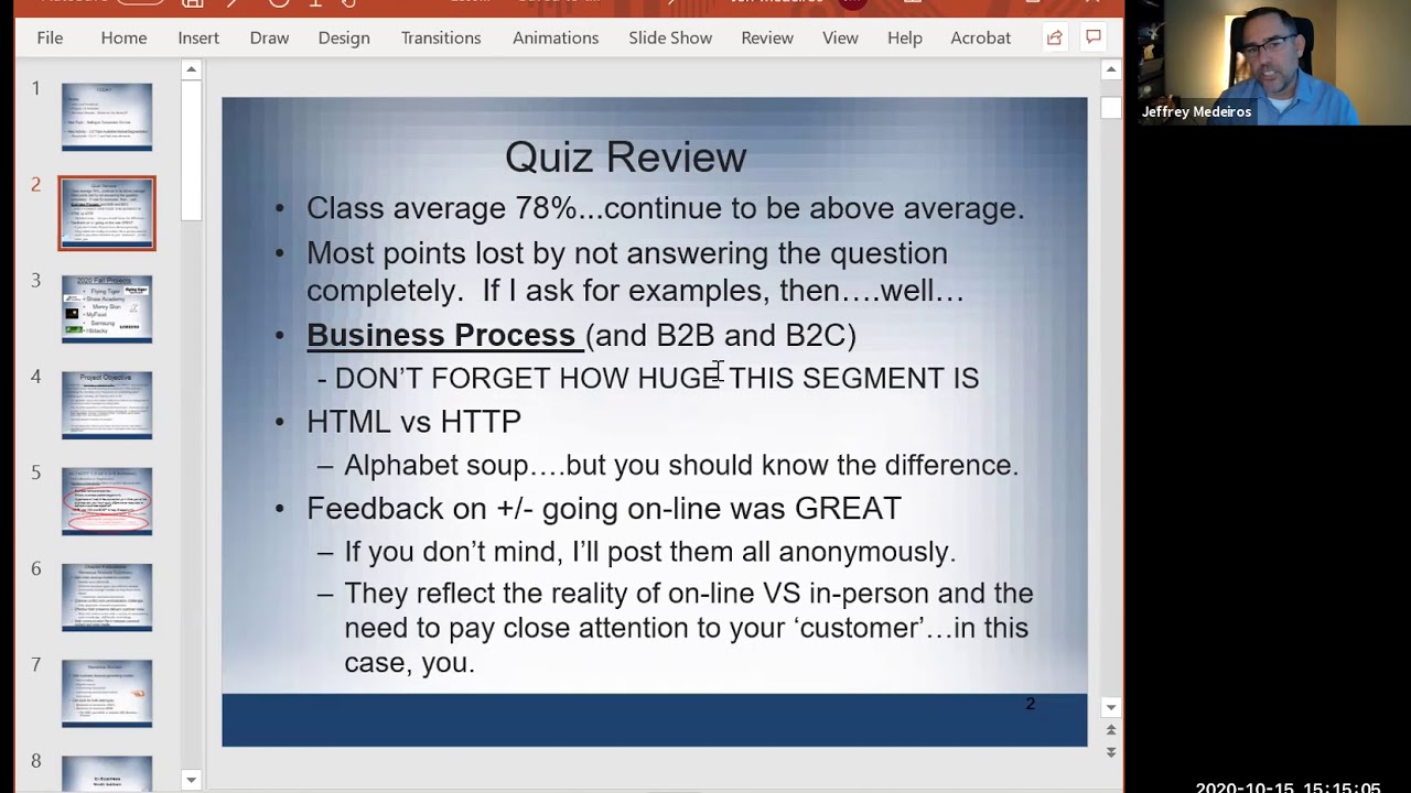 2020 Fall eCommerce UNYP Lesson 6 - Quiz & Project Act 1.0, and Ch5  Selling to Consumers On-Line