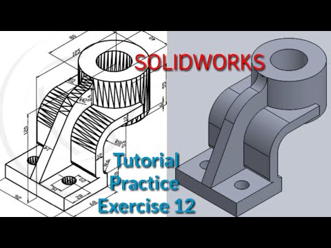 SolidWorks Tutorial Practice Exercise 12 for beginners Cad basics - YouTube
