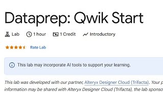 Data, ML, and AI in Google Cloud | Dataprep: Qwik Start