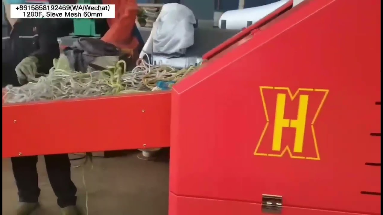 Plastic waste, PP raffia cutting test, rotary blades, sieve mesh 60mm🌹🌹