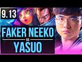 Faker NEEKO vs YASUO (MID) | Korea Challenger | v9.13
