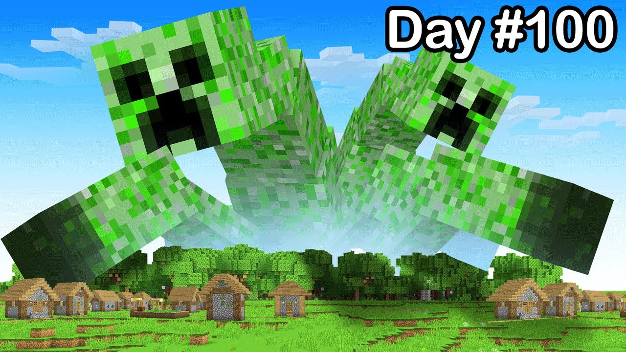 I survived 100 days versus a mutant creeper youtube