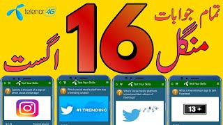 16 August 2022 Questions and Answers | My Telenor TODAY questions | Telenor Questions Today Quiz App screenshot 2