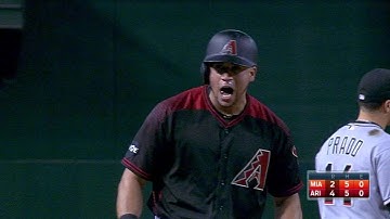 MIA@ARI: Peralta lines an RBI triple to left-center