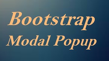 Bootstrap modal popup