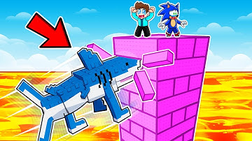 SURVIVING THE FALLING ITALIAN BRAINROT JENGA TOWER IN ROBLOX !!