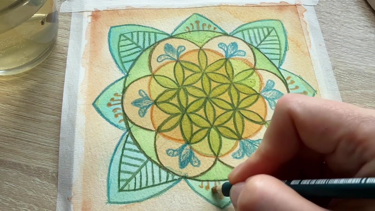 Relaxing Music ASMR: Flower of Life Coloring Flow (Deep Focus)