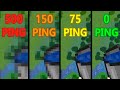 water bucket MLG with different internet speed: 500 ping vs 150 ping vs 75 ping vs 0 ping