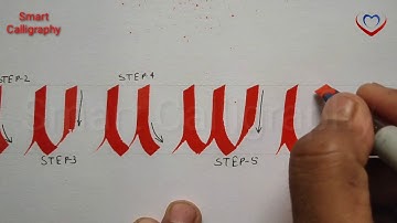 "w" gothic letter / gothic calligraphy strokes/ gothic completion of writing with PPP
