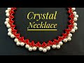 How To Make//Beautiful Crystal Necklace//Pearl Necklace// Useful & Easy