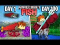 I Survived 100 Days as a FISH in Minecraft