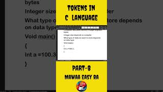 Tokens in C langauge Part 8 explained in Telugu 💻🔥#mawaaeasyra