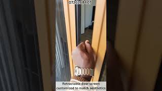 Retractable door screen customized to match aesthetics #insectcontrol #mosquitocontrol #home