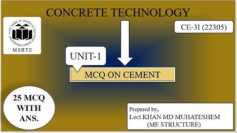 mcq on concrete technology unit-1||mcq on cement||22305