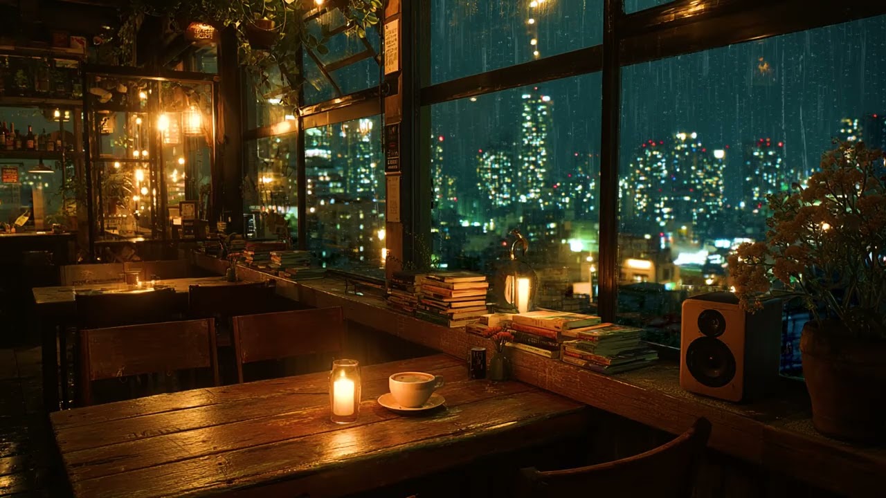 Lonely Night Jazz Café | Emotional Saxophone and Rain Sounds for Work, Study and Deep Focus