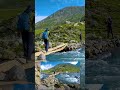 Dangerous River Crossing | KGL Trek Route | #kashmir #kgl #trekking #shorts #rivercrossing #nature