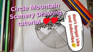 Essay Circle Mountain Scenery Drawing tutorial vlog///New Drawing Transition Tutorial///#essayart