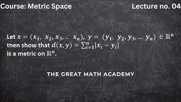 Metric Space Example | Important Solved Example with Explanation
