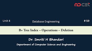 # 59-1 - B+ Tree Index - Delete Operation