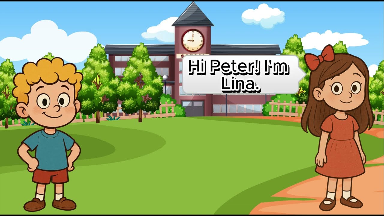 Peter and Lina Meet for the First Time | English Conversation for Kids