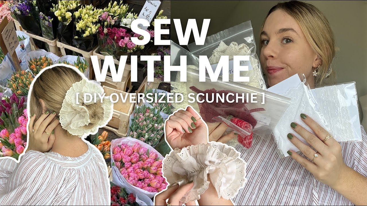 ✿ SEW WITH ME ✿ DIY oversized lace scrunchie | chatty vlog