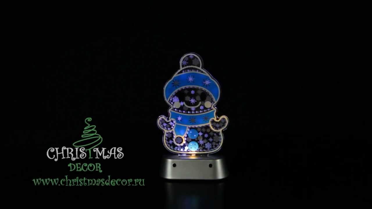 Новогодний снеговик светильник светодиодный