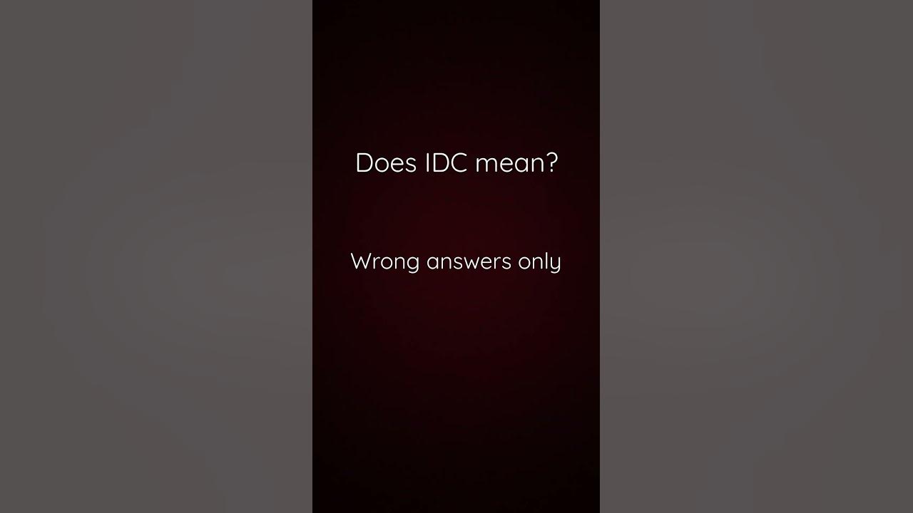 What does IDC mean? - YouTube