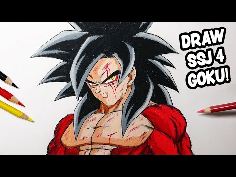 Tutorial: How To Draw Goku Super Saiyan 4! - Step By Step 