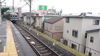 南海高野線 北野田駅 6300系(6322+6325編成) 急行林間田園都市行 発車+6000系(6029+6015編成) 各停千代田行 発車