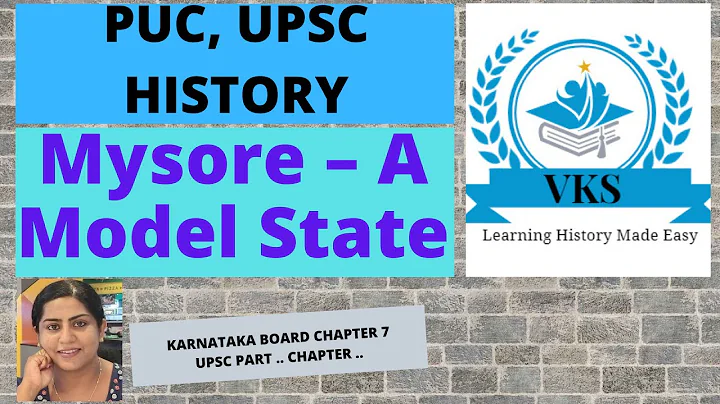 Mysore  A Model State; Chapter 7.5; Online PU History Class; Karnataka State Syllabus