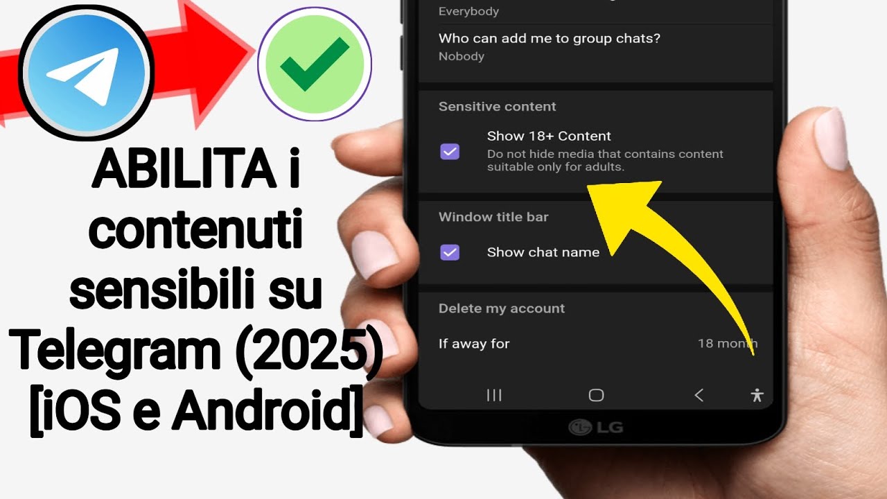 ABILITA Contenuti Sensibili su Telegram (2025) [iOS e Android]
