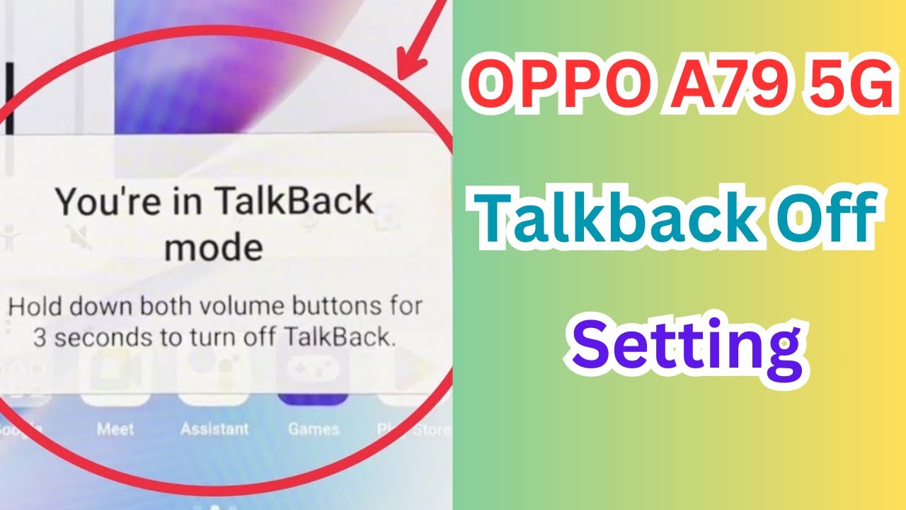 Oppo A79 5G Talkback Off  | Oppo CPH2557 Double Tap Screen On | Oppo A79 Double Tap Screen on Off