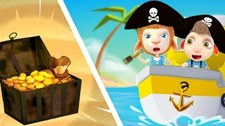 Little Pirates On A Desert Island | Where's Gold ? Funny Cartoon For Kids | Dolly And Friends 3D