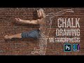 How to emerge a brick wall chalk drawing from a photo in photoshop