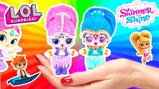 SHIMMER and SHINE Makeover from Lol Surprise Dolls Series 2 DIY Custom Dolls