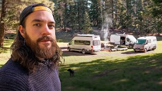 Cozy Vanlife Camping in MOUNTAIN FOREST (with friends)