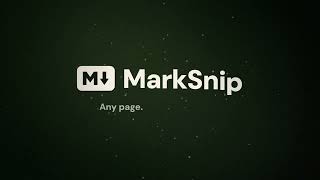 MarkSnip - Webpage to Markdown Chrome Extension