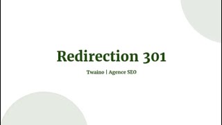 Redirection 301