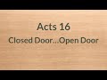 Closed Door...Open Door