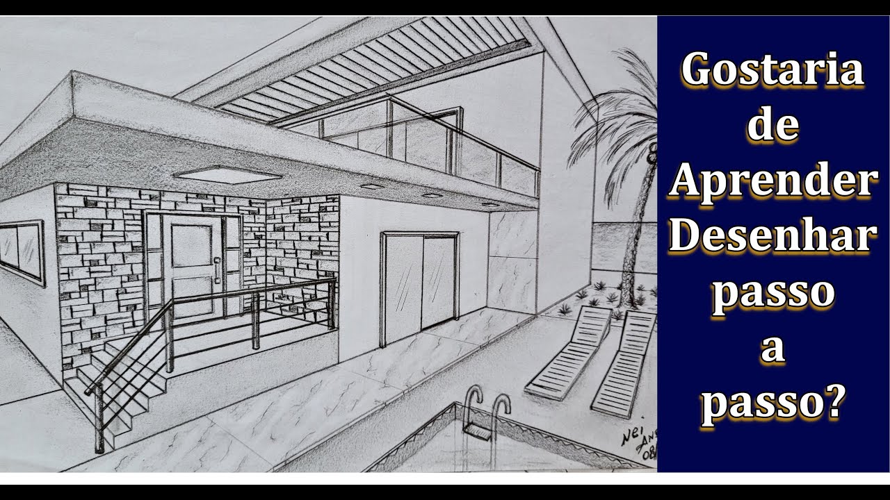 Aprenda a Desenhar Mansão. Passo a Passo do Zero! Com Piscina! - YouTube