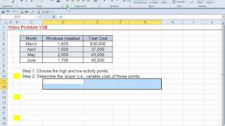 Cost Estimation Using the High/Low Method V5B