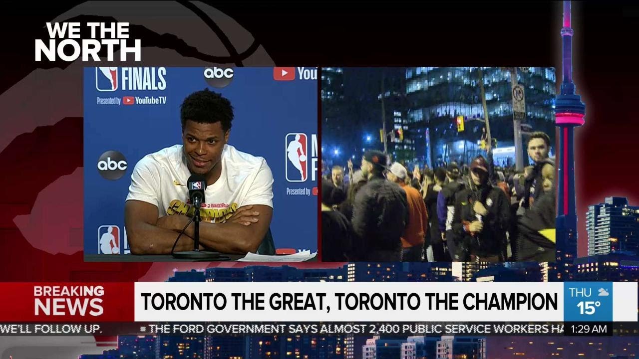 Kyle Lowry speaks to reporters after NBA championship win