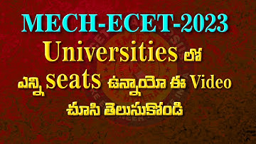 MECH Seats in Telangana UNIVERSITIES || ECET-23 COUNSELLING || SAIMEDHA KOTI