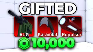I Spent 10,000 Robux UPGRADING My LITTLE BROTHER'S Rivals Account!