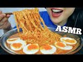 ASMR SPICY CHEESY NOODLES + SOFT BOIL EGGS (RELAXING EATING SOUNDS) NO TALKING | SAS-ASMR